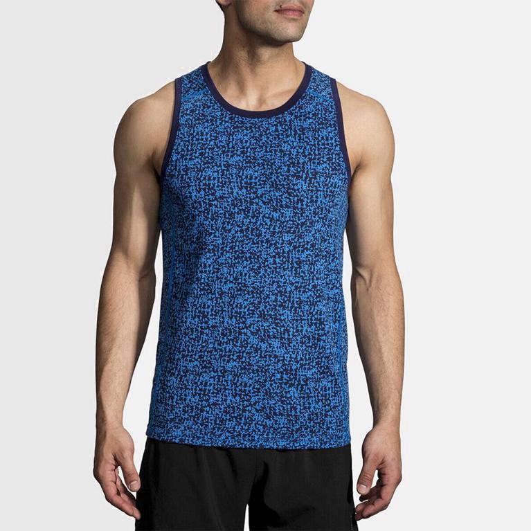 Brooks Distance NZ - Men's Running Tank Top - Blue (34920-ROYC)